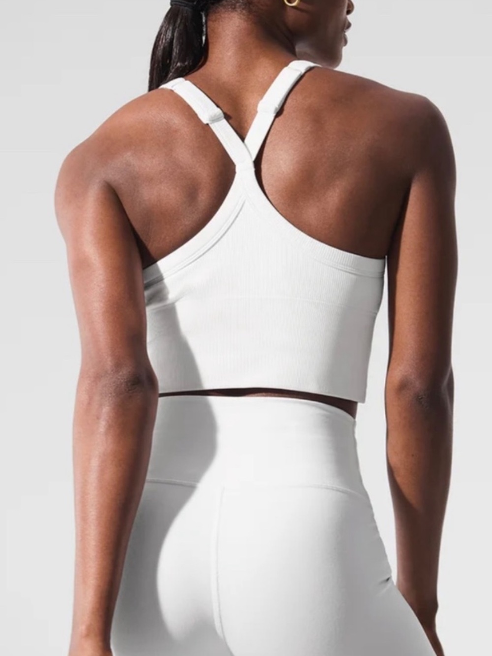 Alo Yoga Seamless Ribbed Favorite Bra Tank White - Picture 6 of 12